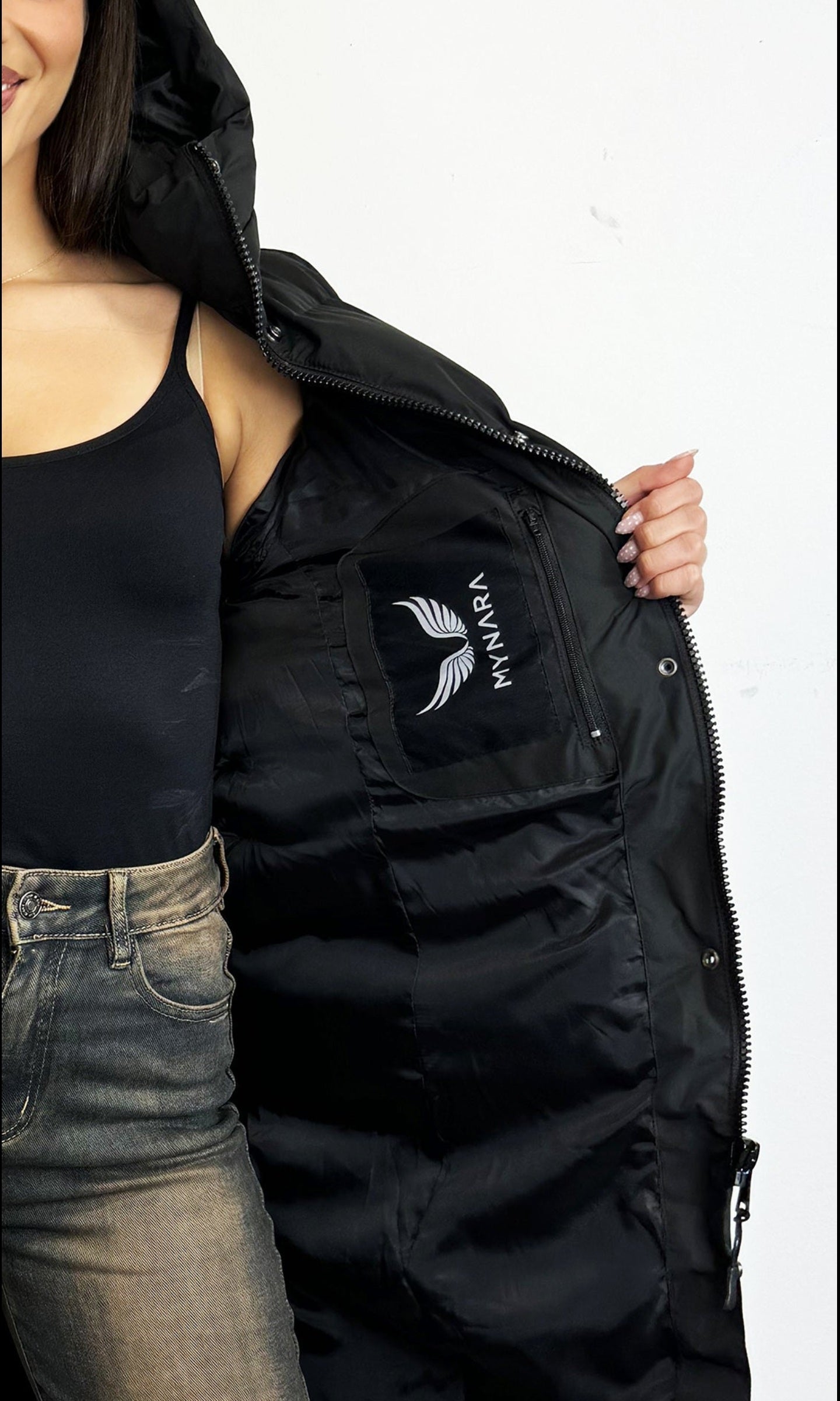 Mones Mynara - Daunen Steppmantel mit Gürtel